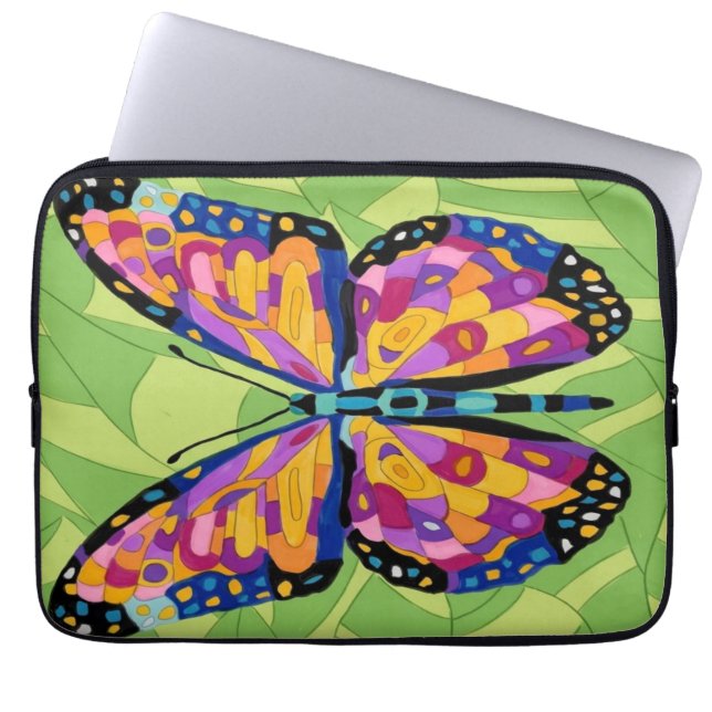 Capa Para Notebook Pintura abstrata de borboleta  (Frente)