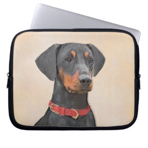 Capa Para Notebook Pintura Alemã Pinscher Pintura Original Arte Anima