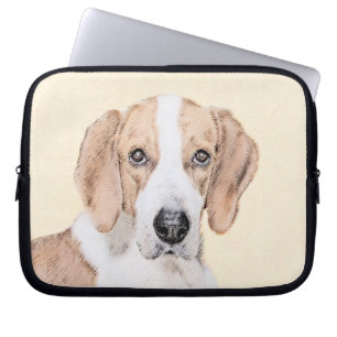 Capa Para Notebook Pintura Americana de Foxhound - Arte Cachorra Orig
