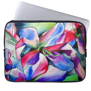 Capa Para Notebook Pintura artística em aquarela da flor de Azaléia A