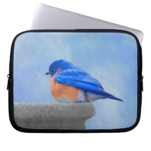 Capa Para Notebook Pintura Bluebird - Arte Original para Pássaros