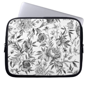 Capa Para Notebook Pintura Botânica Floral em Aquarela Chinesa