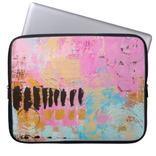 Capa Para Notebook Pintura branca e abstrato vermelha