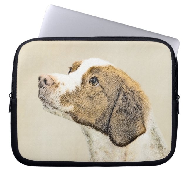 Capa Para Notebook Pintura Brittany - Arte Cachorra Original (Frente)