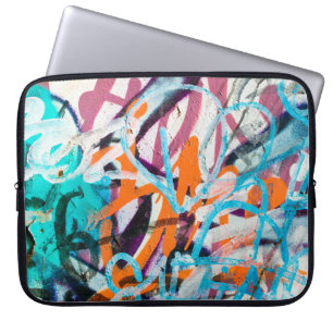 Capa Para Notebook Pintura concreta, feita de penas, vestida e danifi