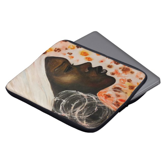 Capa Para Notebook Pintura da Bolsa de laptop de Bela Africana (Frente Topo)