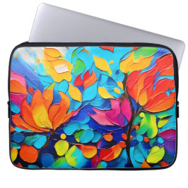 Capa Para Notebook Pintura da Sinfonia Floral Vibrante
