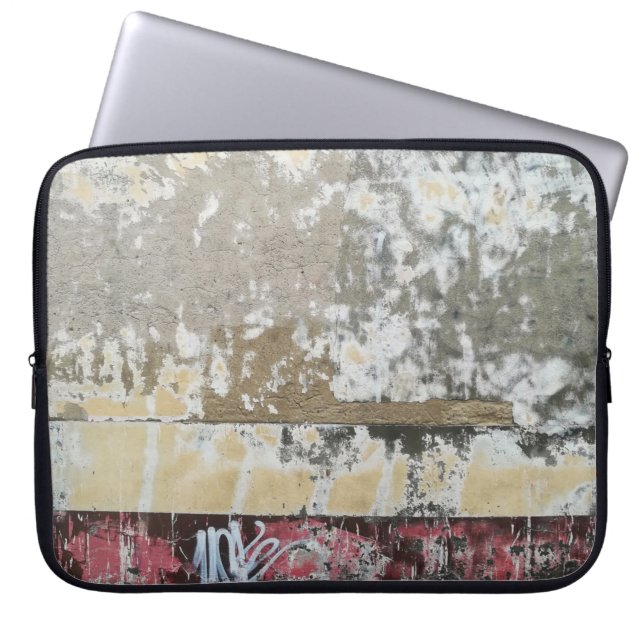Capa Para Notebook Pintura de abstrato branco e castanho (Frente)