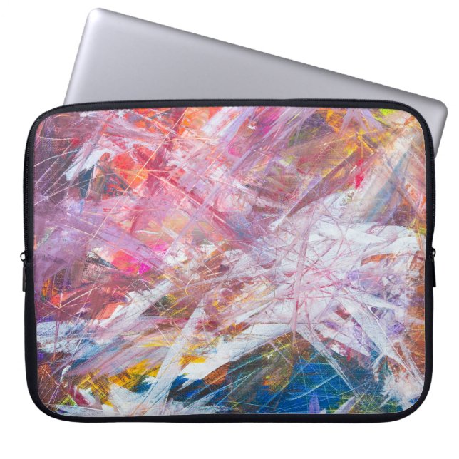 Capa Para Notebook Pintura de abstrato de arranhão multicolorido (Frente)