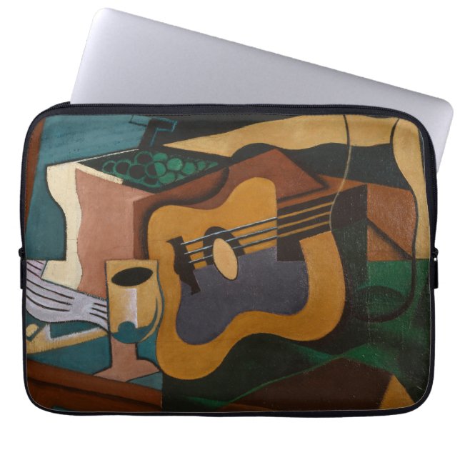 Capa Para Notebook Pintura De Abstrato De Violão E Vinho (Frente)