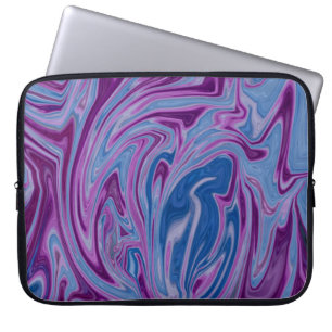 Capa Para Notebook Pintura de abstrato púrpura e azul