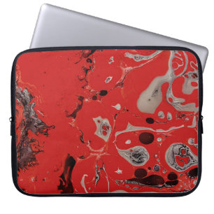 Capa Para Notebook Pintura de abstrato vermelha e cinza
