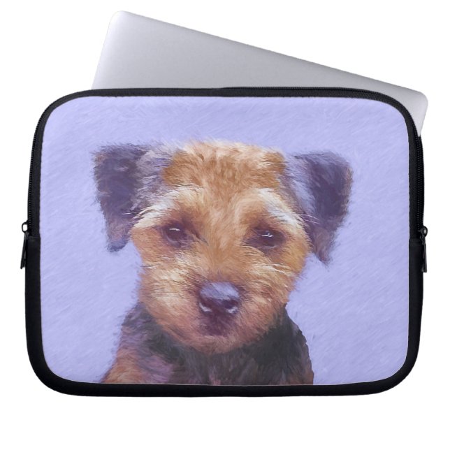 Capa Para Notebook Pintura de Borda Terrier - Arte de Cachorro Origin (Frente)