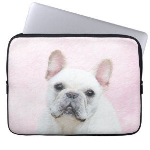 Capa Para Notebook Pintura de Bulldog Francês (Creme/Branco) - Arte 
