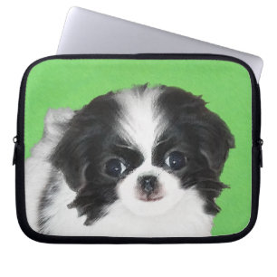 Capa Para Notebook Pintura De Cachorro Japonês - Arte Original De Ca