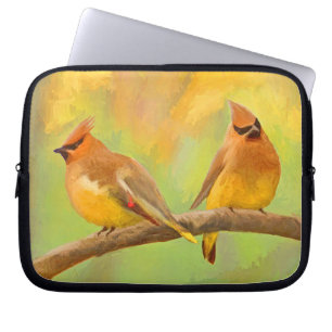 Capa Para Notebook Pintura De Cedar Waxwing - Arte De Cachorro Origin