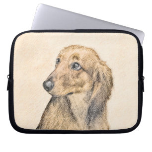Capa Para Notebook Pintura de Dachshund (Longhaired) - Arte de Cão O