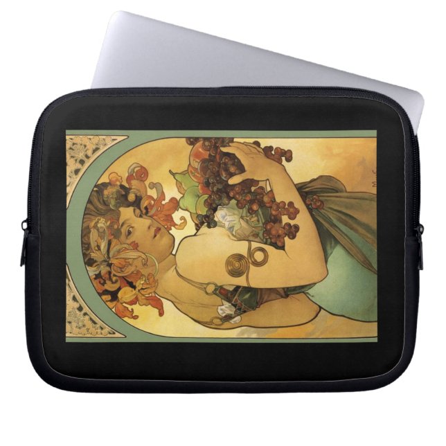 Capa Para Notebook Pintura de Fruta Alphonse Mucha (Frente)