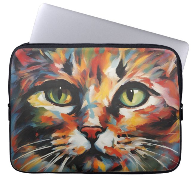 Capa Para Notebook Pintura de Gatos (Frente)