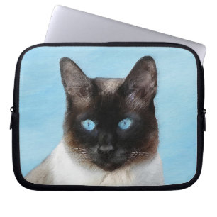 Capa Para Notebook Pintura de Gatos Siameses - Arte de Gato Original