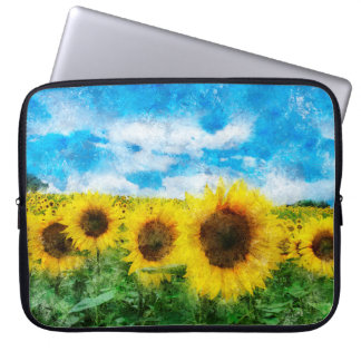 Capa Para Notebook Pintura de girassóis