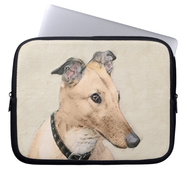 Capa Para Notebook Pintura de Greyhound - Arte de Cachorro Original (Frente)