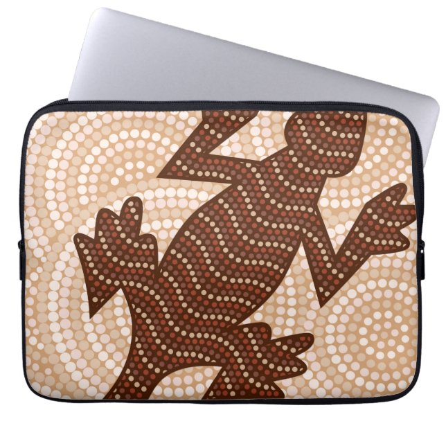 Capa Para Notebook Pintura de pontos de lagarto aborígene (Frente)