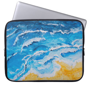 Capa Para Notebook Pintura de praia e mar acrílicos em desenho do sta