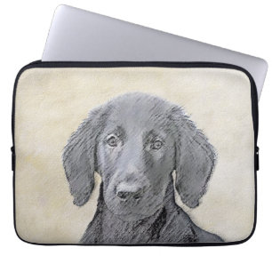 Capa Para Notebook Pintura De Retriever Revestida Plana - Arte De Cã