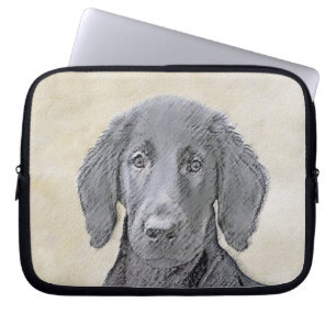 Capa Para Notebook Pintura De Retriever Revestida Plana - Arte De Cão