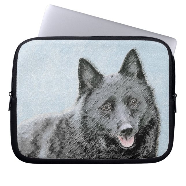 Capa Para Notebook Pintura de Schipperke - Arte de Cachorro Original (Frente)