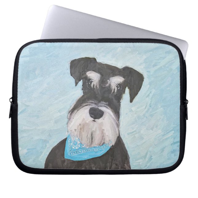Capa Para Notebook Pintura de Schnauzer (Miniatura) - Cachorro Origin (Frente)