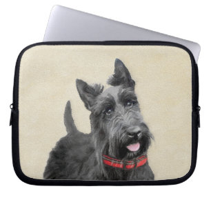 Capa Para Notebook Pintura de Terrier escocês - Arte de cão origina