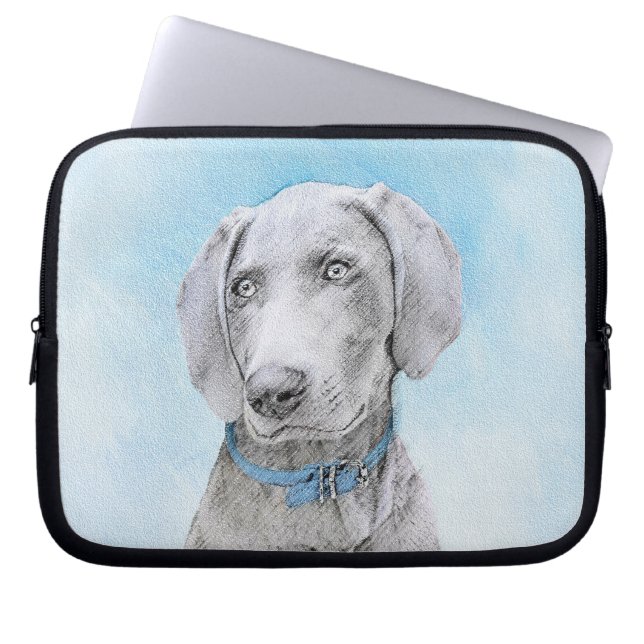Capa Para Notebook Pintura de Weimaraner - Arte de Cachorro Original (Frente)