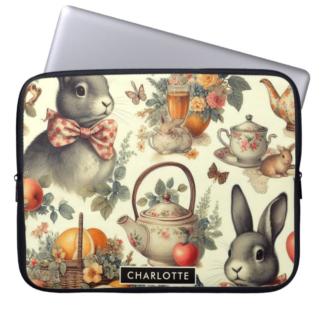 Capa Para Notebook Pintura do coelho da safra (Frente)