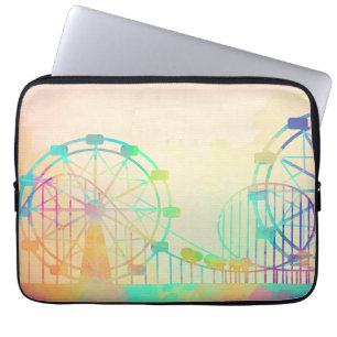 Capa Para Notebook Pintura em Aquarela Roda Gigante Arte de Feira