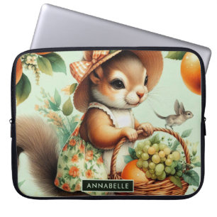 Capa Para Notebook Pintura em Esquilo de Corte Vintage