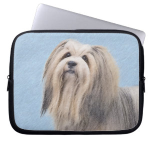 Capa Para Notebook Pintura em Havanês (Prata) - Arte Canina Original