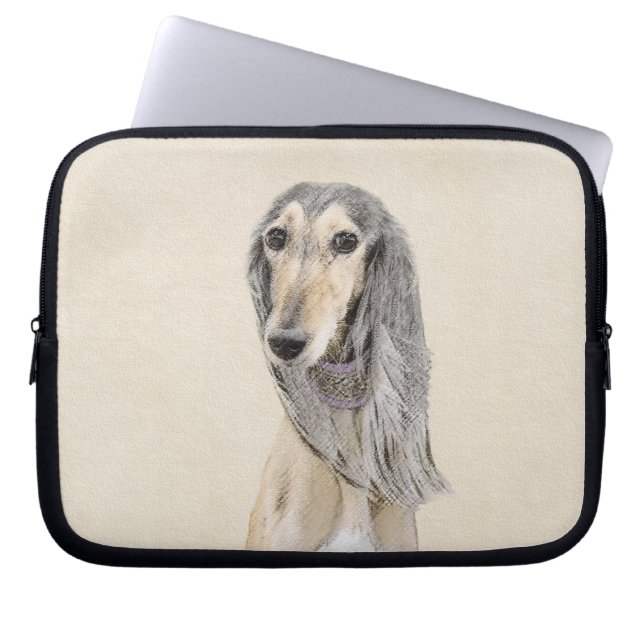 Capa Para Notebook Pintura em Saluki (Fawn) - Arte de Cachorro Origin (Frente)