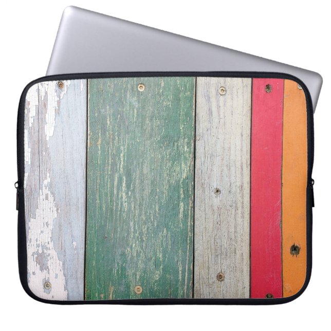 Capa Para Notebook Pintura Grunge em Madeira (Frente)