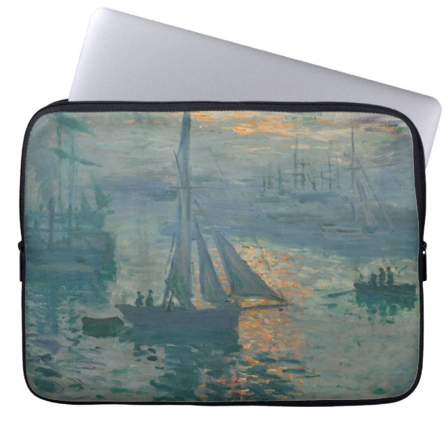 Capa Para Notebook Pintura Impressionista Marinha do Nascer do Sol de (Frente)