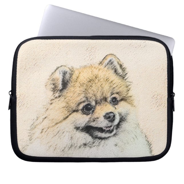 Capa Para Notebook Pintura Pomeraniana (Laranja) - Arte Canina Origin (Frente)