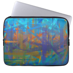 Capa Para Notebook Pintura roxa azul alaranjada da arte abstracta