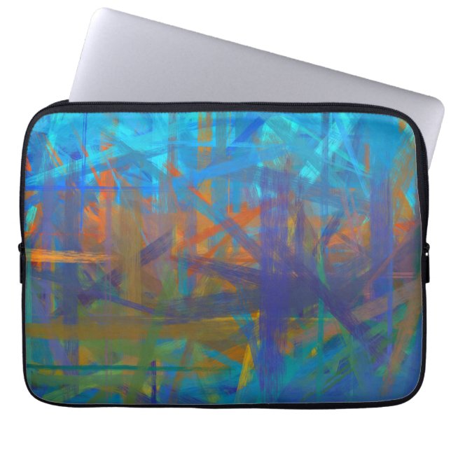Capa Para Notebook Pintura roxa azul alaranjada da arte abstracta (Frente)
