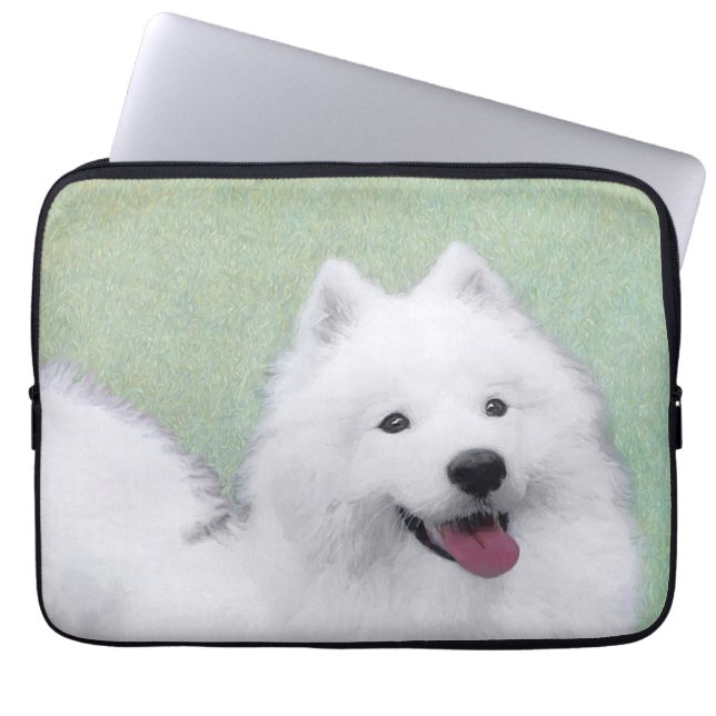 Capa Para Notebook Pintura Samoyed - Arte Cachorosa Original (Frente)