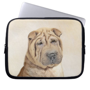 Capa Para Notebook Pintura Shar Pei - Arte Cachorra Original
