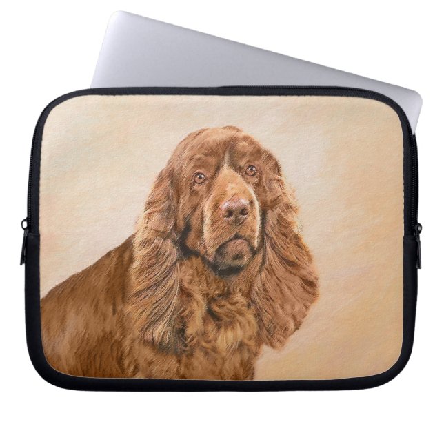 Capa Para Notebook Pintura Sussex Spaniel - Arte Cachorosa Original (Frente)