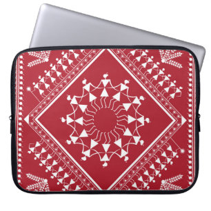 Capa Para Notebook Pintura tribal indiana. Warli Paintingart, índio,