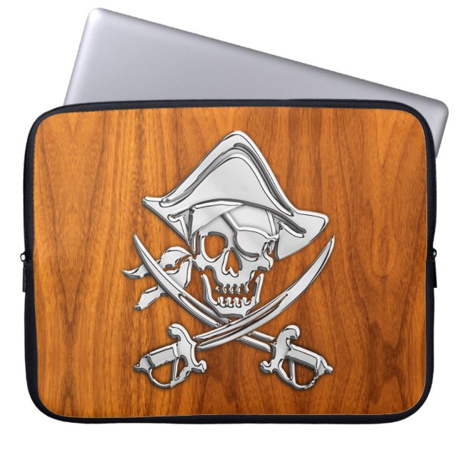 Capa Para Notebook Pirata de Estilo de Prata no Vendedor de Teak (Frente)