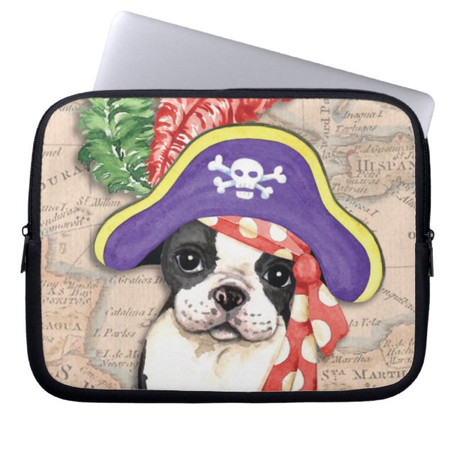 Capa Para Notebook Pirata Terrier de Boston (Frente)